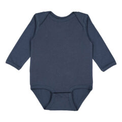 Rabbit Skins Infant Fine Jersey Long Sleeve Bodysuit - Rabbit_Skins_4421_Denim_Front_High