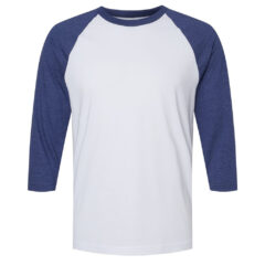 American Apparel Unisex CVC Three-Quarter Sleeve Tee - blue