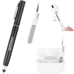Stylus Pen with Earbud Cleaning Kit - 11355_METBLK_Silkscreen