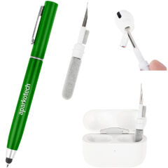 Stylus Pen with Earbud Cleaning Kit - 11355_METGRN_Silkscreen