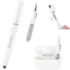 Stylus Pen with Earbud Cleaning Kit - 11355_WHT_Silkscreen