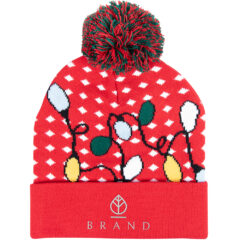 Ugly Sweater Beanie - 15009_RED_Front_Embroidery
