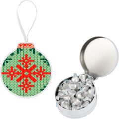 Ornament – Full Color Tin with Optional Filler - 1913_WHT_HersheyKisses_Colorbrite