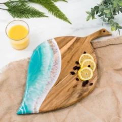 Leaf-Shaped Acacia and Epoxy Resin Cheese Board - DSC_3745jpg_square_1100x