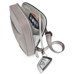 Travis & Wells® Lennox Crossbody - Travis 038 Wells Lennox Crossbody 8211 Taupe In Use