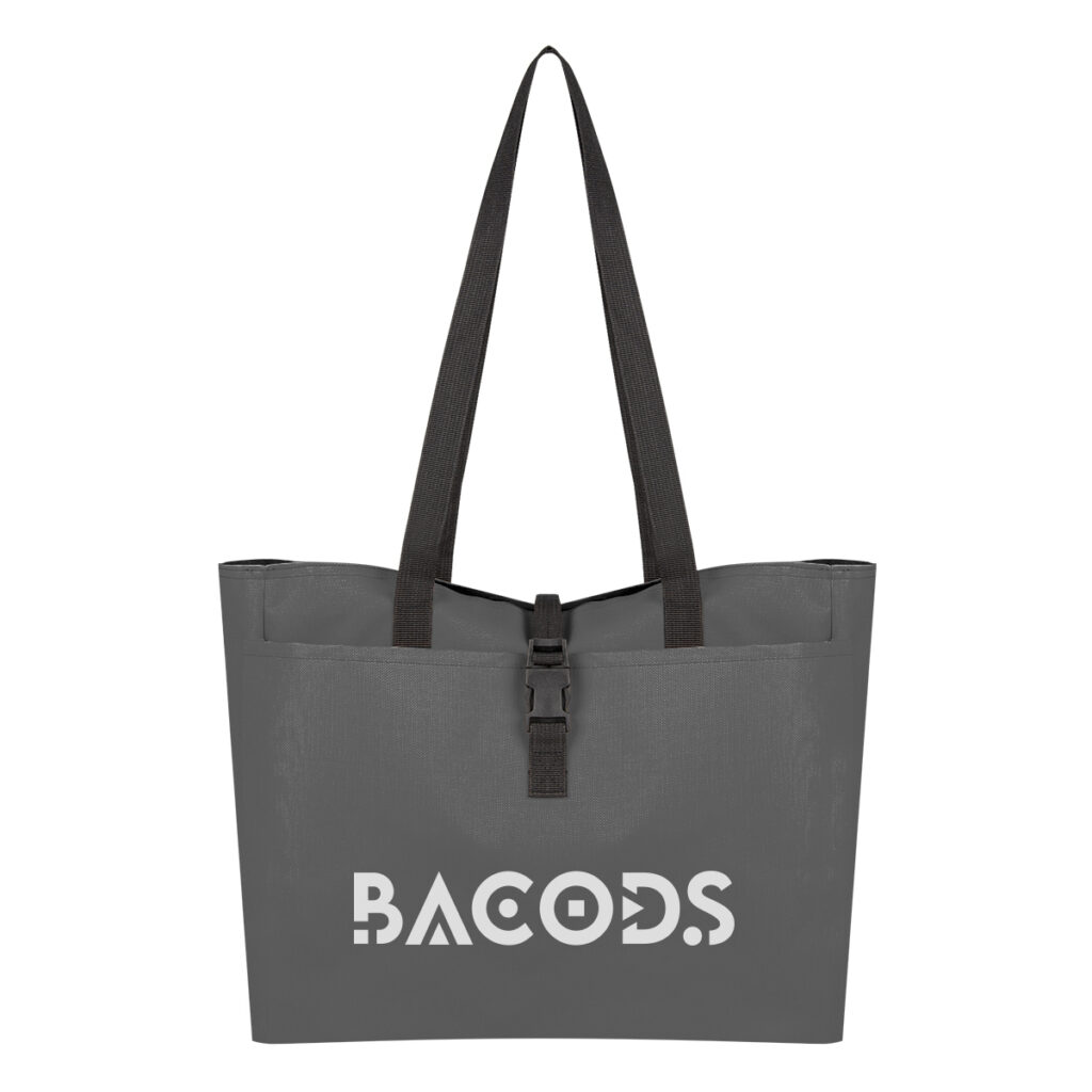 Bianca Buckle Tote Bag - 30093_GRA_Silkscreen