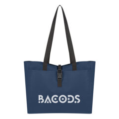 Bianca Buckle Tote Bag - 30093_NAV_Silkscreen