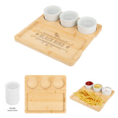 Bamboo Serving Tray with Ceramic Bowls - 75043_group