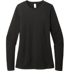 District ® Women’s Perfect Blend ® CVC Long Sleeve Tee - DT110_BLACK_Flat_Front