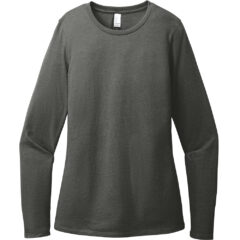 District ® Women’s Perfect Blend ® CVC Long Sleeve Tee - DT110_HEATHERED CHARCOAL_Flat_Front