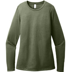 District ® Women’s Perfect Blend ® CVC Long Sleeve Tee - DT110_HEATHERED OLIVE_Flat_Front
