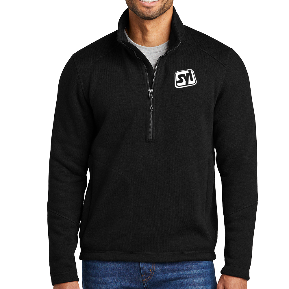 Port Authority® Arc Sweater Fleece 1/4-Zip - F426_DEEP BLACK_Model_Fronttif