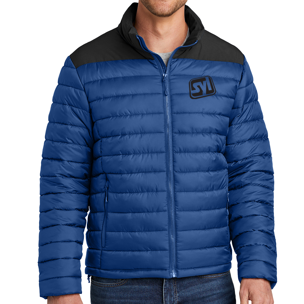 Port Authority® Horizon Puffy Jacket - J364_TRUE BLUE_DEEP BLACK_Model_Fronttif