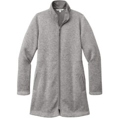 Port Authority® Ladies Arc Sweater Fleece Long Jacket - L425_DEEP SMOKE HEATHER_Flat_Fronttif
