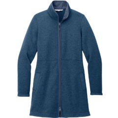 Port Authority® Ladies Arc Sweater Fleece Long Jacket - L425_INSIGNIA BLUE HEATHER_Flat_Fronttif