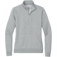 Nike Women’s Club Fleece Sleeve Swoosh 1/2-Zip - NKDX6720_DARK GREY HEATHER_Flat_Fronttif