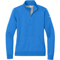 Nike Women’s Club Fleece Sleeve Swoosh 1/2-Zip - NKDX6720_LIGHT GAME ROYAL HEATHER_Flat_Fronttif