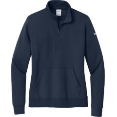 Nike Women’s Club Fleece Sleeve Swoosh 1/2-Zip - NKDX6720_MIDNIGHT NAVY_Flat_Fronttif