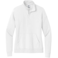 Nike Women’s Club Fleece Sleeve Swoosh 1/2-Zip - NKDX6720_WHITE_Flat_Fronttif