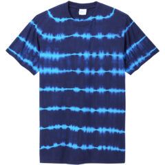 Port & Company ® Allover Stripe Tie-Dye Tee - PC142_TURQUOISE_TEAM NAVY_Flat_Fronttif