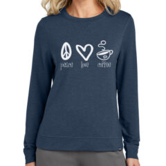 TravisMathew Ladies’ Long Weekend Crew - TM1LD003_BLUE-NIGHTS-HEATHER_Model_Fronttif-600215600