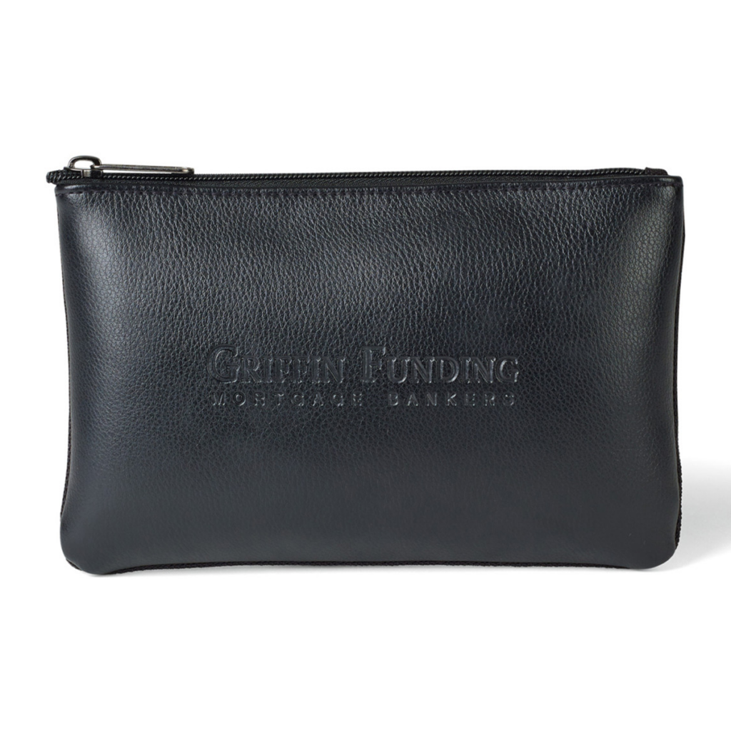 Travis & Wells® Leather Zippered Pouch - Travis 038 Wells Leather Zippered Pouch 8211 Black