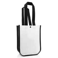 Designer Mini Tote Bag with Curved Corners - black