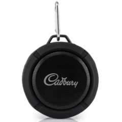 Waterproof Bluetooth Speaker with Carabiner and Suction Cup - black