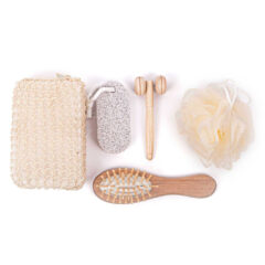 Bamboo Bucket Bath and Massage Set – 5 pieces - h172-50-items-blank