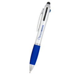 Three-in-One Pen with Stylus - 10170_SILBLU_Silkscreen