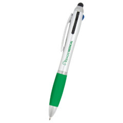 Three-in-One Pen with Stylus - 10170_SILGRN_Silkscreen