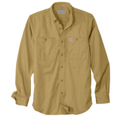 Carhartt® Rugged Professional™ Series Long Sleeve Shirt - 10275-DarkKhaki-5-CT102538DarkKhakiFlatFront-1200W