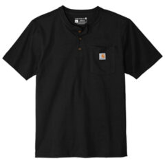 Carhartt® Short Sleeve Henley T-Shirt - 10326-Black-5-CTK84BlackFlatFront3-337W