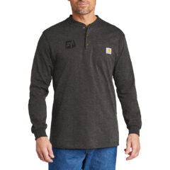 Carhartt® Long Sleeve Henley T-Shirt - 10327-CarbonHthr-1-CTK128CarbonHthrModelFront3-1200W