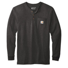 Carhartt® Long Sleeve Henley T-Shirt - 10327-CarbonHthr-5-CTK128CarbonHthrFlatFront3-337W