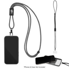 BrandCharger® Tether Cord Phone Lanyard - 25777_BLK_Silkscreen