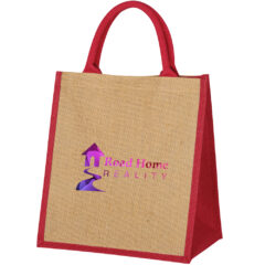 Escape Jute Tote Bag - 3621_NATRED_Colorbrite