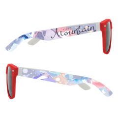 Full Color Colorblock Malibu Sunglasses - 56287_REDWHT_Megabrite