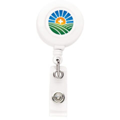 Opaque “Good” Round Badge Reel - BH7_WH_DECORATED
