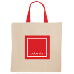 Tote Bag with Contrasting Web Handles - Tote Bag With Contrasting Web Handles_Natural-Red