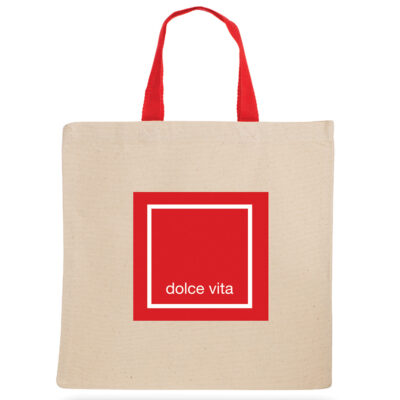 Tote Bag With Contrasting Web Handles_Natural-Red