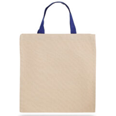 Tote Bag with Contrasting Web Handles - Tote Bag With Contrasting Web Handles_Natural-Royal