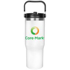 Vacuum Insulated Stainless Steel Tumbler with Handle and Built-In Straw – 30 oz - s820-00-front
