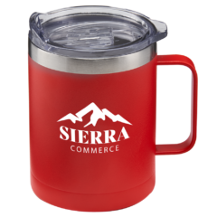 Powder Coated Stainless Steel Camping Mug – 14 oz - 1638480688_4759_Red_Angle_Lid2