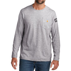 Carhartt Force® Long Sleeve Pocket T-Shirt - 23376-HthrGrey-1-CT104617HthrGreyModelFront-1200W