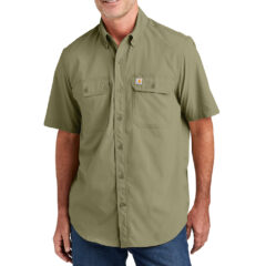 Carhartt Force® Solid Short Sleeve Shirt - 23378-BurntOlive-0-CT105292BurntOliveModelFront1-1200W