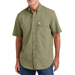 Carhartt Force® Solid Short Sleeve Shirt - 23378-BurntOlive-0-CT105292BurntOliveModelFront1-1200W