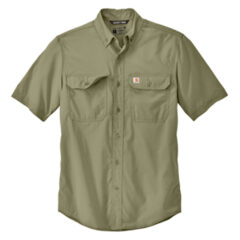 Carhartt Force® Solid Short Sleeve Shirt - 23378-BurntOlive-5-CT105292BurntOliveFlatFront1-337W