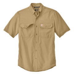Carhartt Force® Solid Short Sleeve Shirt - 23378-DarkKhaki-5-CT105292DarkKhakiFlatFront1-337W