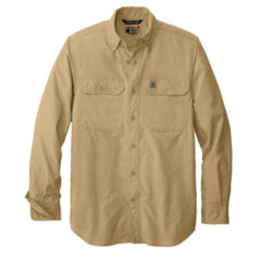 Carhartt Force® Solid Long Sleeve Shirt - 23379-DarkKhaki-5-CT105291DarkKhakiFlatFront2-337W